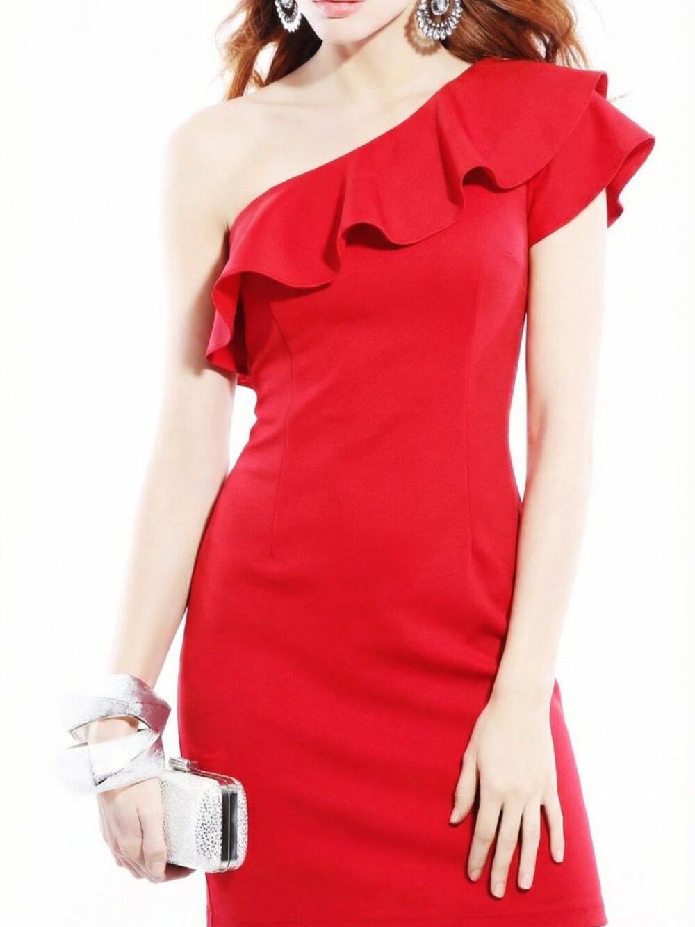 💃🔥Gorgeous Striking Designer Runway Evening Cocktail Party Prom Ruffled Dress